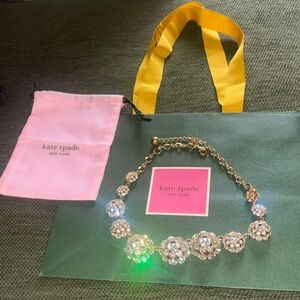 kate spade Gold Crystal Floral Cluster Necklace
